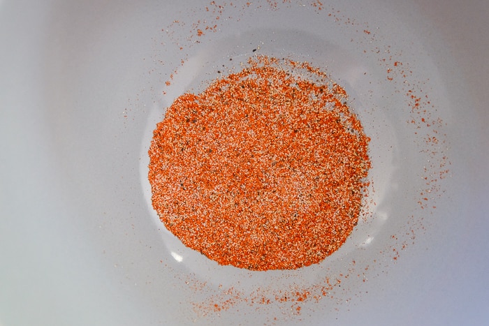 blend of red spices in grey bowl