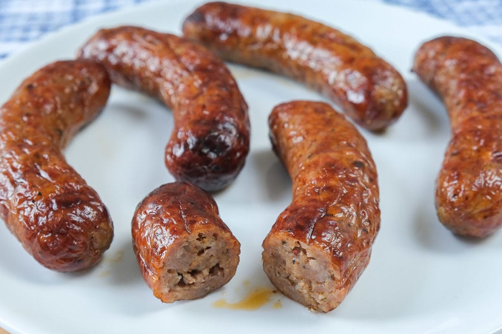 italian sausages on white plate
