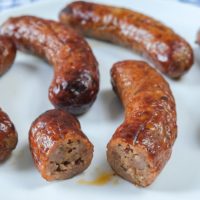 italian sausages on white plate