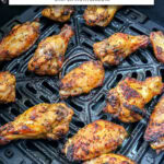 cooked lemon pepper wings in air fryer with text overlay 